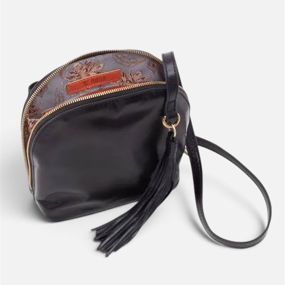HOBO Handbags - HOBO Nash Black Glossy Leather Crossbody Tassel Handbag Purse